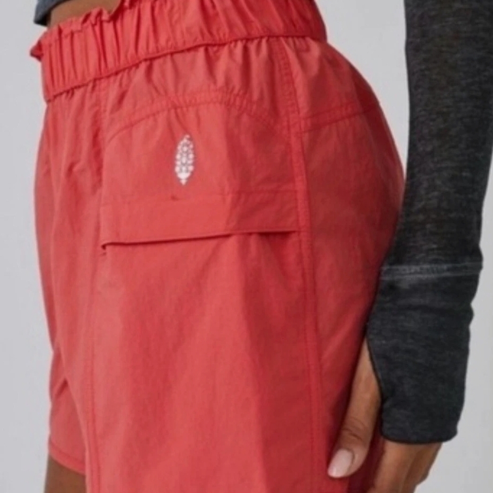 Free People Orange Athletic Shorts Lightweight Relaxed Fit